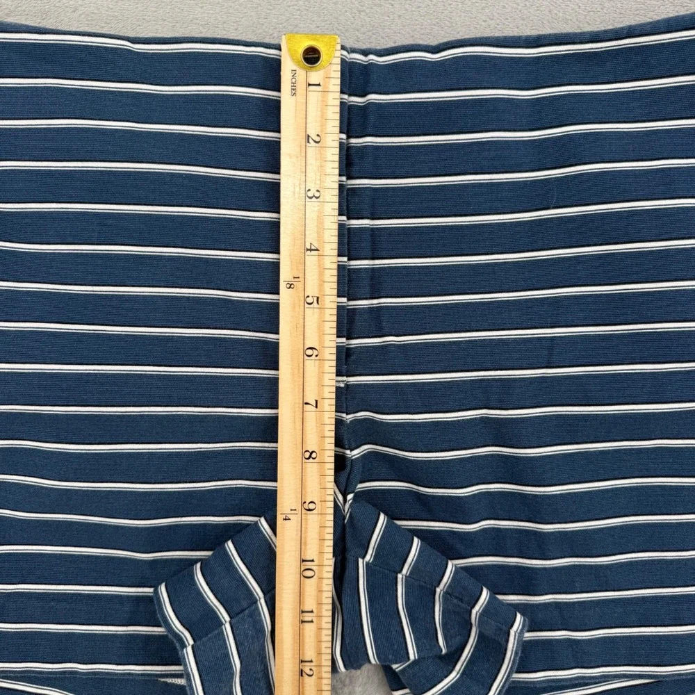 LOFT Womens Navy Blue White Striped Cotton Blend Shorts Nautical Size 8‎